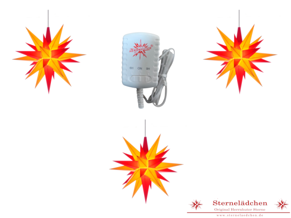 Preview: Herrnhuter Sterne-Set "Flexi" A4, gelb/rot